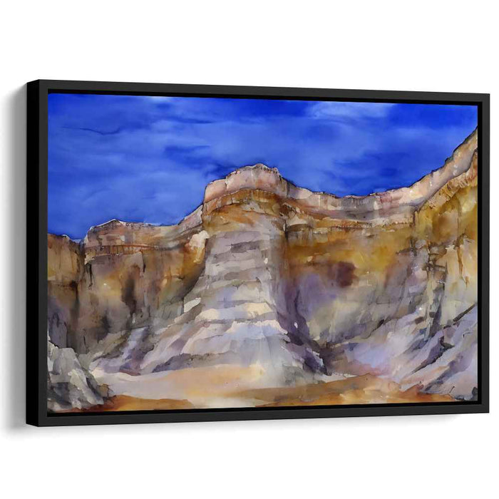 Ethereal Canyon Vistas: Watercolor Landscape Art Print