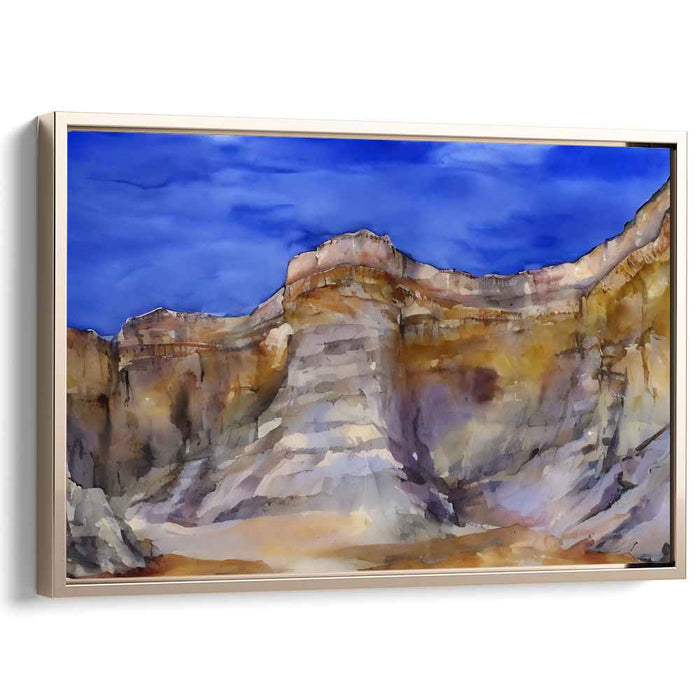 Ethereal Canyon Vistas: Watercolor Landscape Art Print