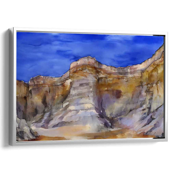 Ethereal Canyon Vistas: Watercolor Landscape Art Print