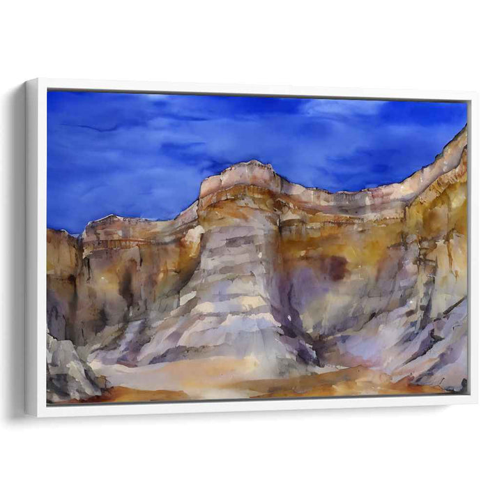 Ethereal Canyon Vistas: Watercolor Landscape Art Print