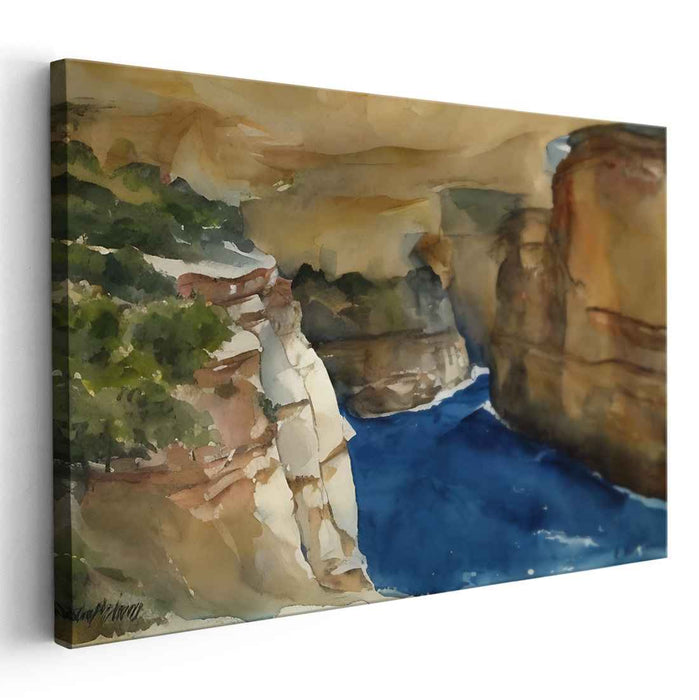 Whispers Of Misty Horizons: Serene Watercolor Landscape