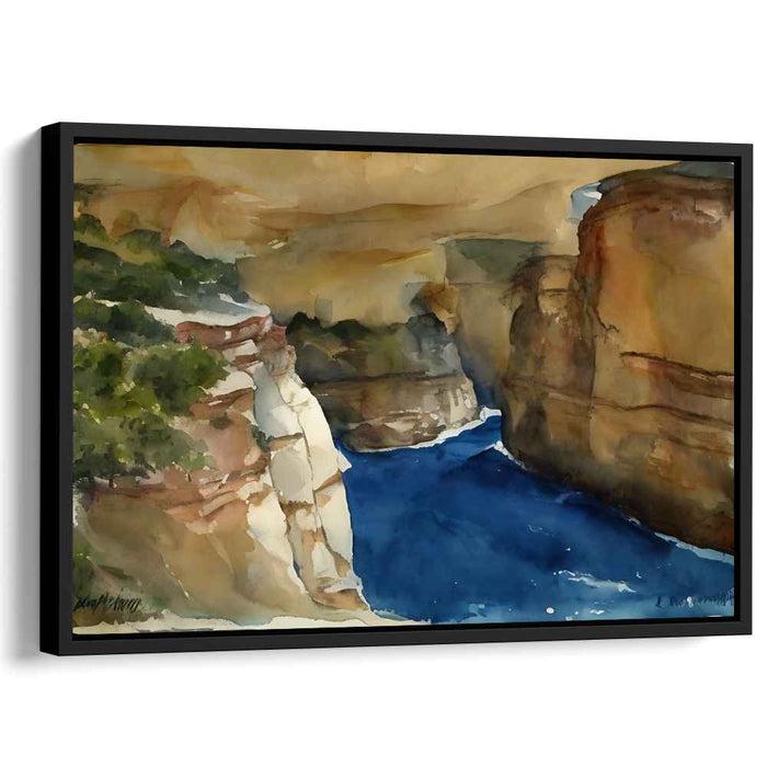 Whispers Of Misty Horizons: Serene Watercolor Landscape