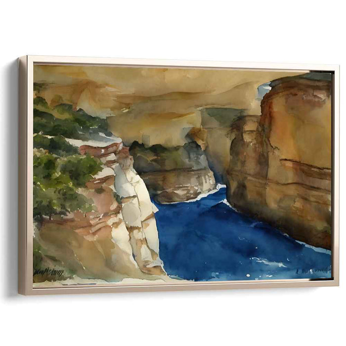 Whispers Of Misty Horizons: Serene Watercolor Landscape