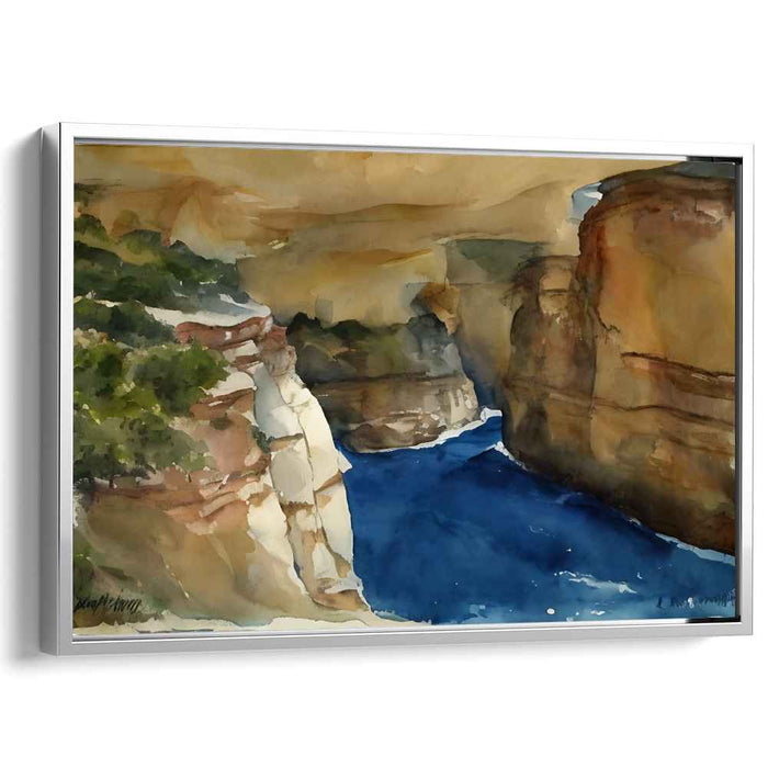 Whispers Of Misty Horizons: Serene Watercolor Landscape