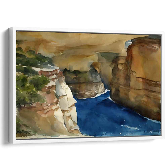 Whispers Of Misty Horizons: Serene Watercolor Landscape