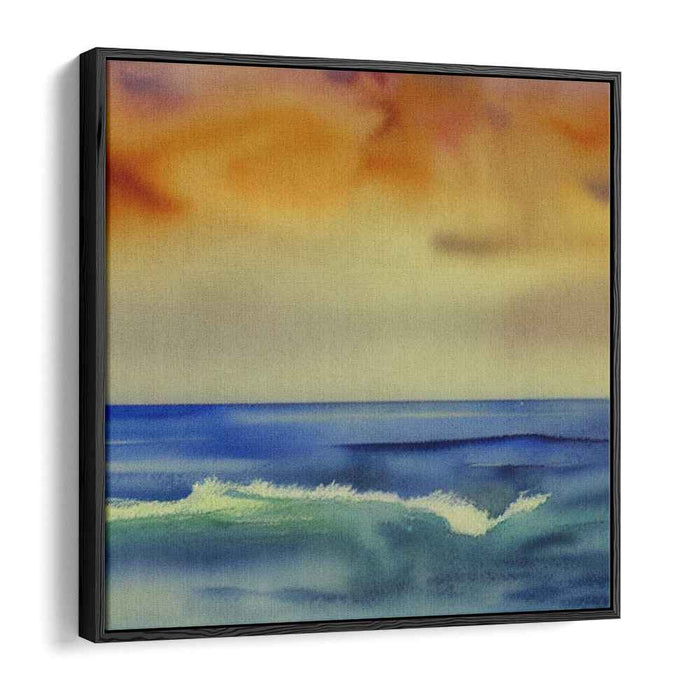 Aquatic Melancholy: Impressionistic Seascape Watercolor Painting