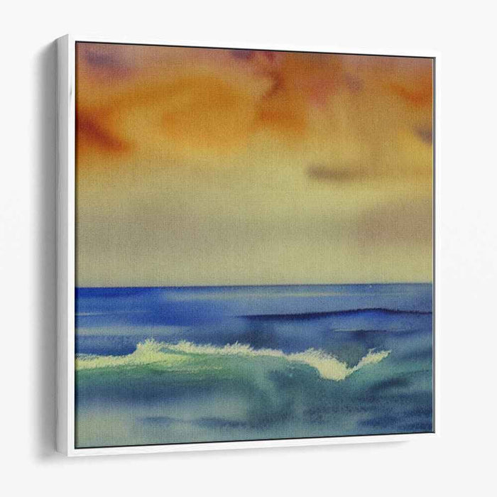 Aquatic Melancholy: Impressionistic Seascape Watercolor Painting