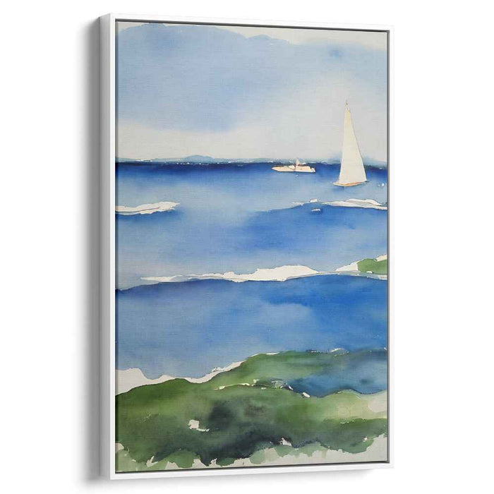 Sailboat Serenity: Impressionist Watercolor of a Sailboat on Calm Waters