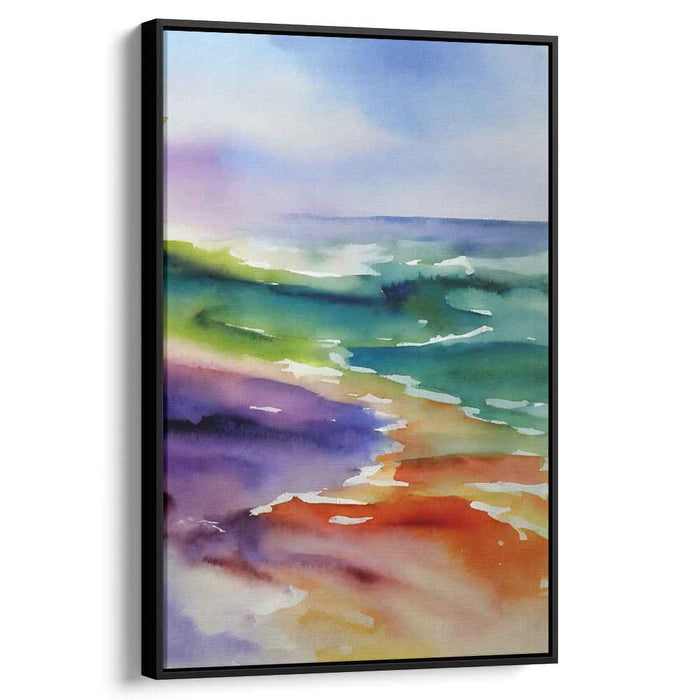 Aqua Bliss: Tranquil Watercolor Seascape Art Print