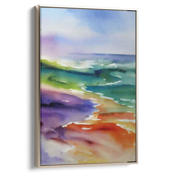 Aqua Bliss: Tranquil Watercolor Seascape Art Print