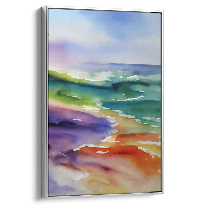 Aqua Bliss: Tranquil Watercolor Seascape Art Print