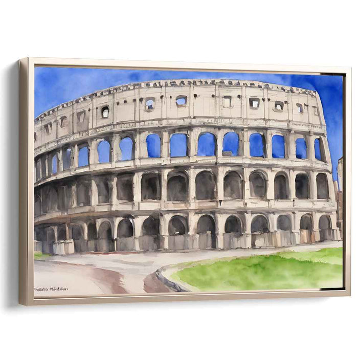 Ephemeral Colosseum Whispers: Watercolor Impressions of the Ancient Colosseum