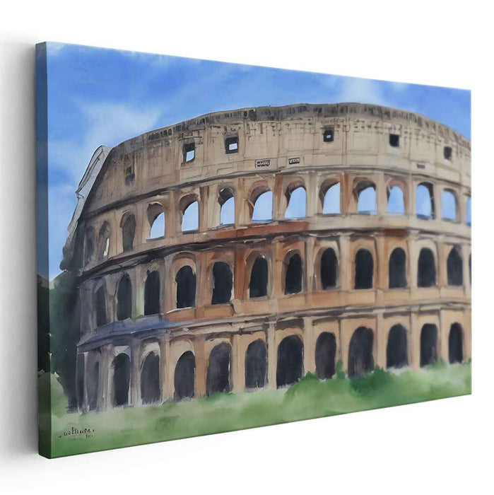 Echoes Of Empire Dreams: Watercolor Masterpiece of the Ancient Colosseum