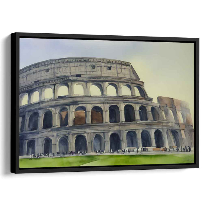 Timeless Arena Impressions: Realistic Watercolor Colosseum Canvas Art Print