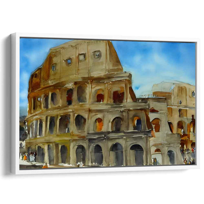 Timeless Rome: Watercolor Colosseum Canvas Art Print
