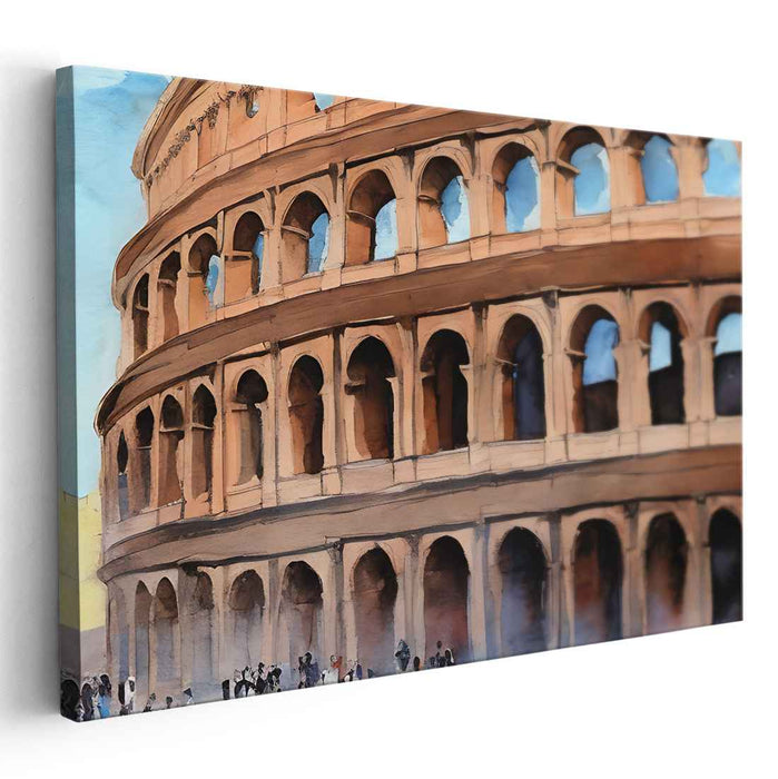 Echoes Within Watercolor Papyrus: Watercolor Impressions of the Ancient Colosseum