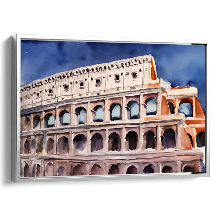 Aquatic Arena Elegance: Watercolor Colosseum Canvas Art Print