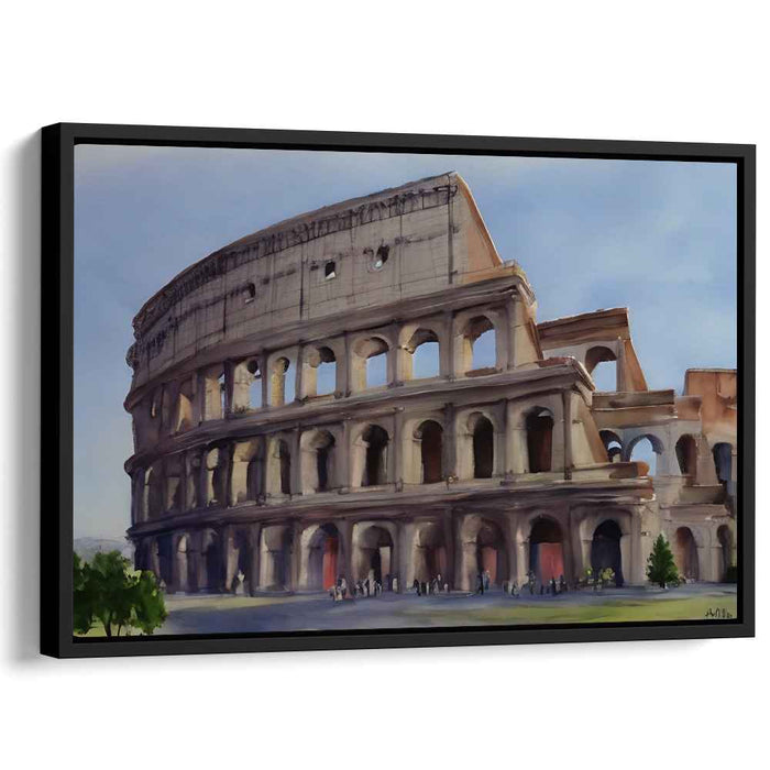 Colosseum Dreamscape: Watercolor Painting of the Roman Colosseum