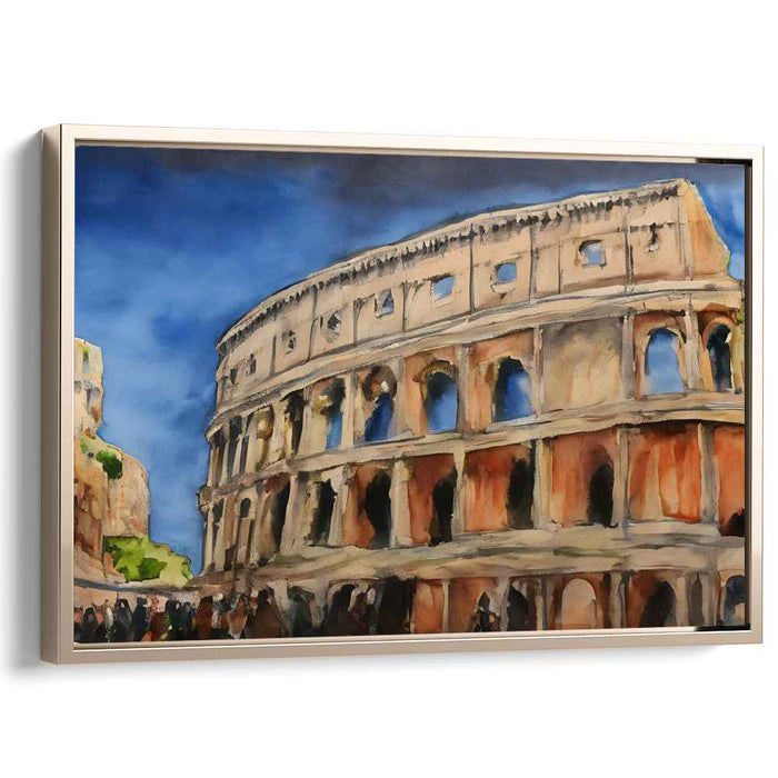 Spectra Structures: Watercolor Colosseum Canvas Art Print