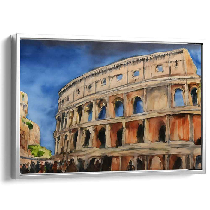 Spectra Structures: Watercolor Colosseum Canvas Art Print