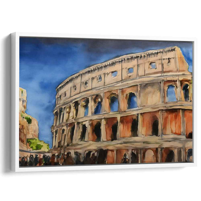 Spectra Structures: Watercolor Colosseum Canvas Art Print
