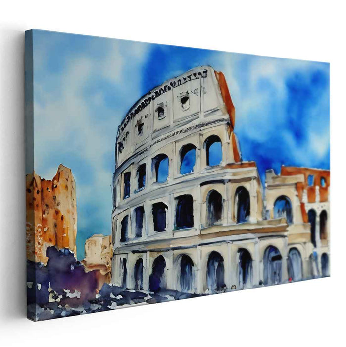 Fading Empire Dreams: Watercolor Tribute to Ancient Rome