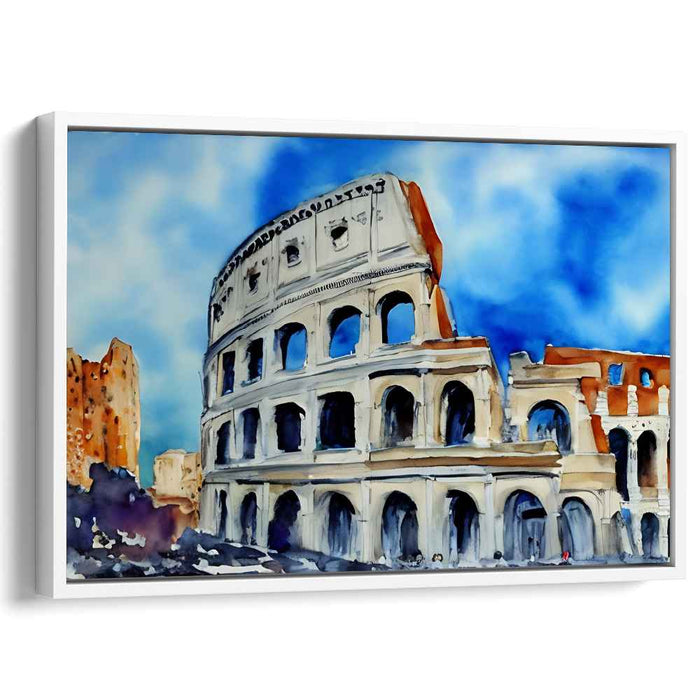 Fading Empire Dreams: Watercolor Tribute to Ancient Rome