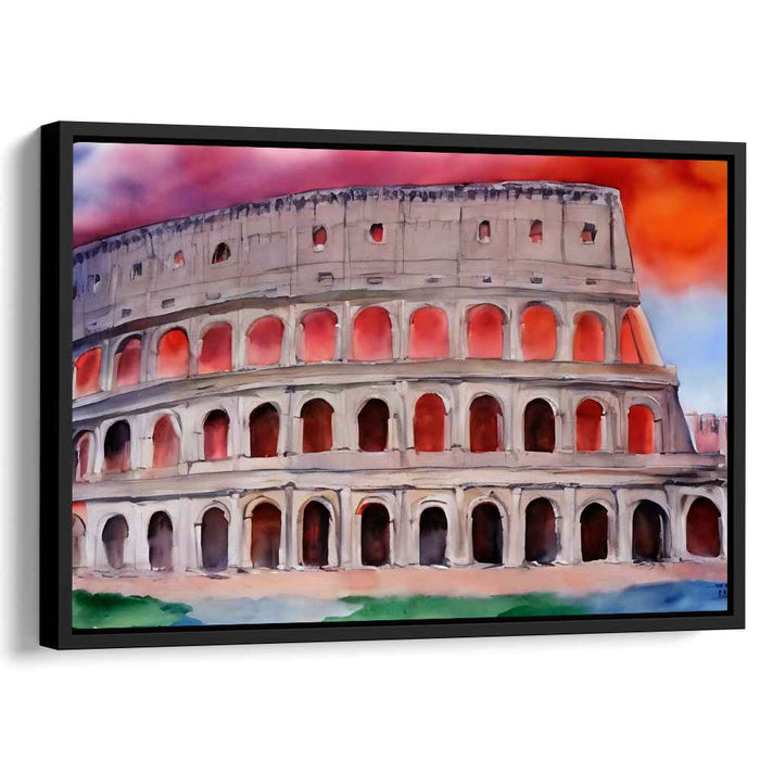 Roman Impressions: Watercolor Colosseum Canvas Art Print
