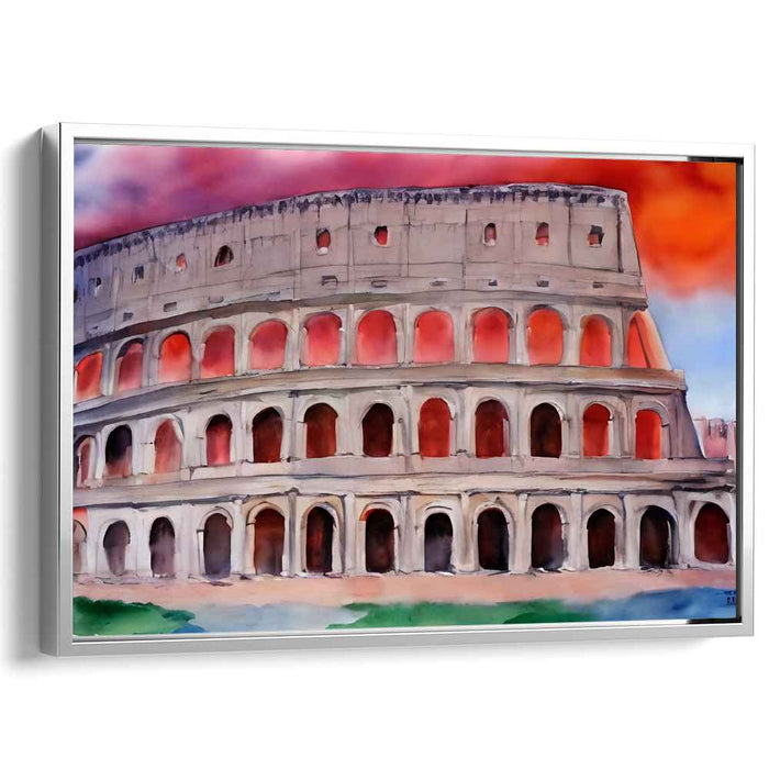 Roman Impressions: Watercolor Colosseum Canvas Art Print