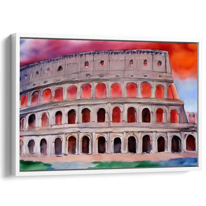Roman Impressions: Watercolor Colosseum Canvas Art Print