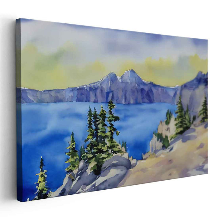 Watercolor Crater Lake #109
