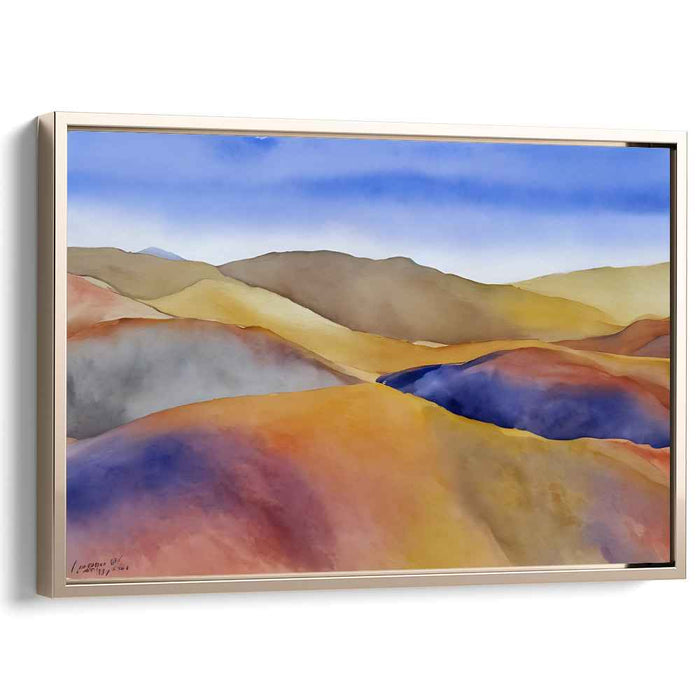 Melodic Echoes: Watercolor Landscape of Rolling Hills