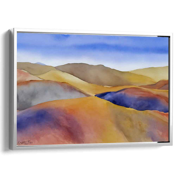 Melodic Echoes: Watercolor Landscape of Rolling Hills