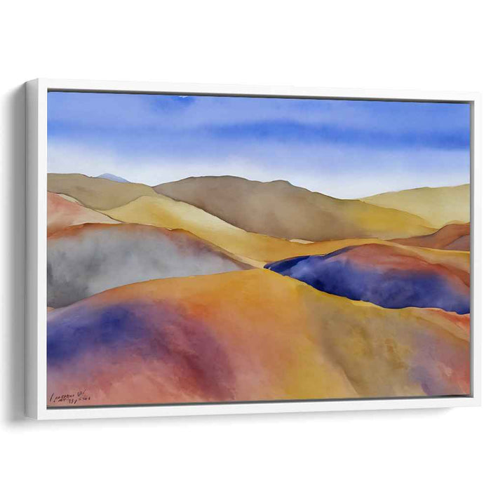 Melodic Echoes: Watercolor Landscape of Rolling Hills