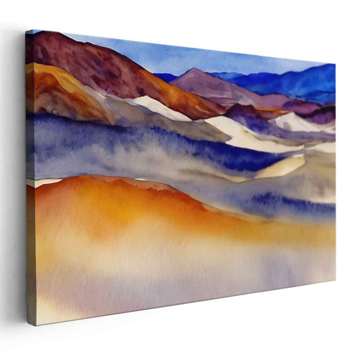 Serenity in Dusk: Watercolor Vista of Rolling Hills