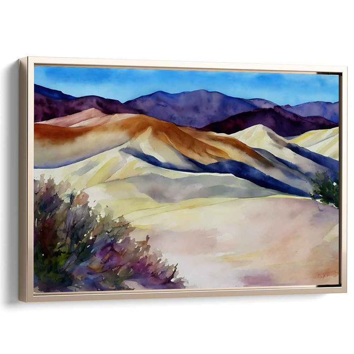 Misty Horizon Impressions: Watercolor Landscape Canvas Art Print