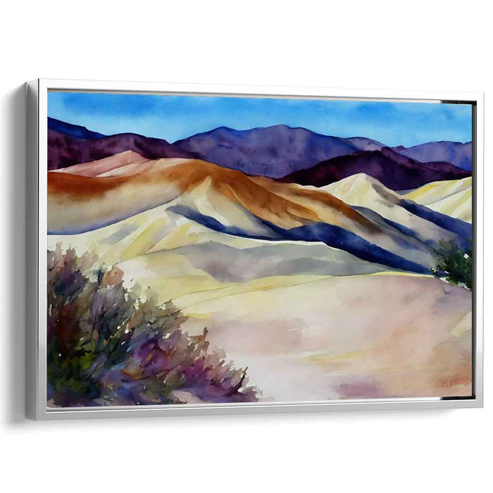 Misty Horizon Impressions: Watercolor Landscape Canvas Art Print