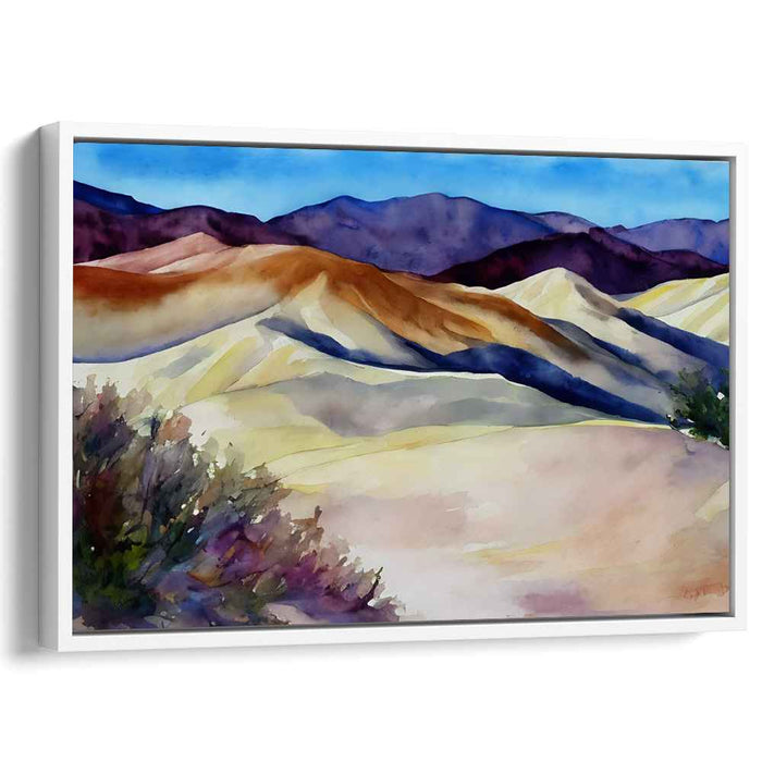 Misty Horizon Impressions: Watercolor Landscape Canvas Art Print