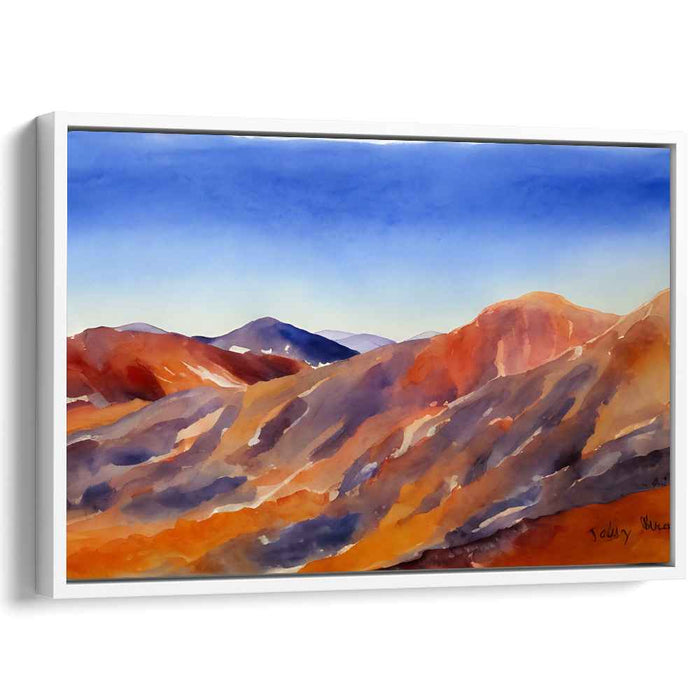Misty Horizon Peaks I: Watercolor Landscape of Mountain Ridges