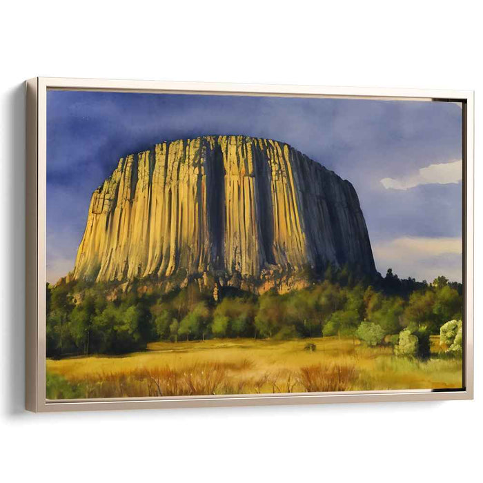 Ethereal Sunlit Valley: Golden Glow Landscape Canvas Art Print