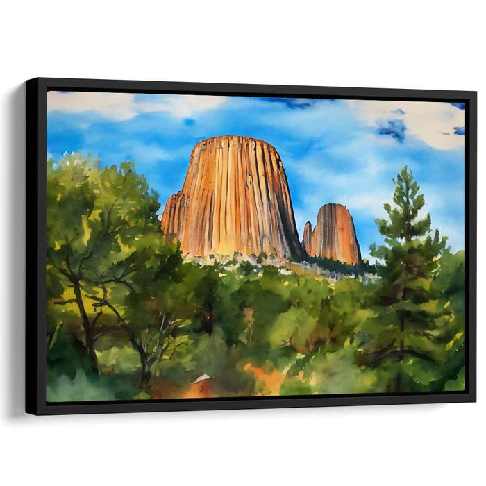 Tranquil Aqua Scene: Serene Landscape Watercolor Painting