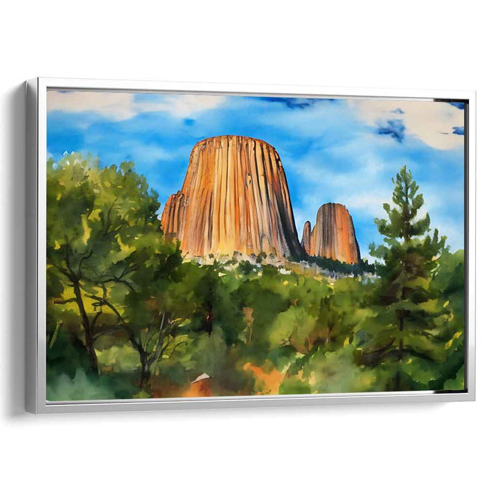 Tranquil Aqua Scene: Serene Landscape Watercolor Painting