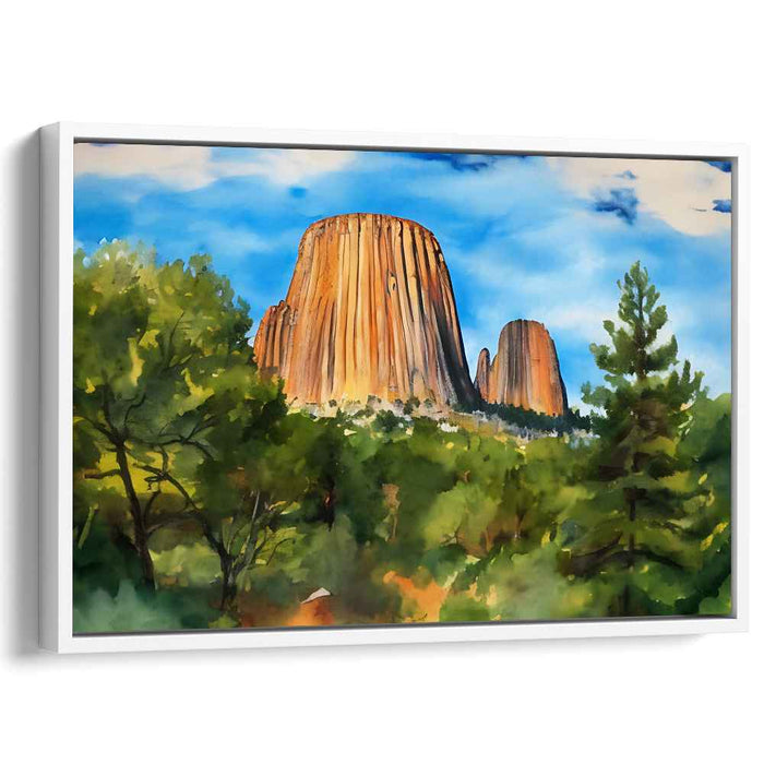 Tranquil Aqua Scene: Serene Landscape Watercolor Painting