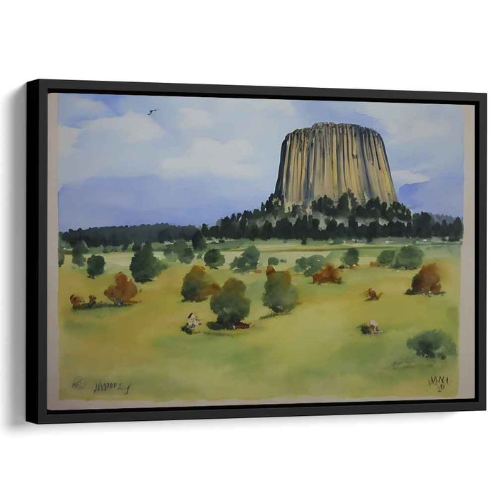 Ethereal Monoliths Amongst Silence: Serene Landscape with Towering Rock Formation