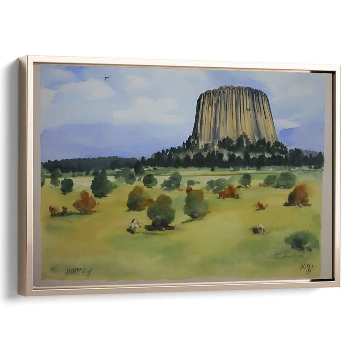 Ethereal Monoliths Amongst Silence: Serene Landscape with Towering Rock Formation