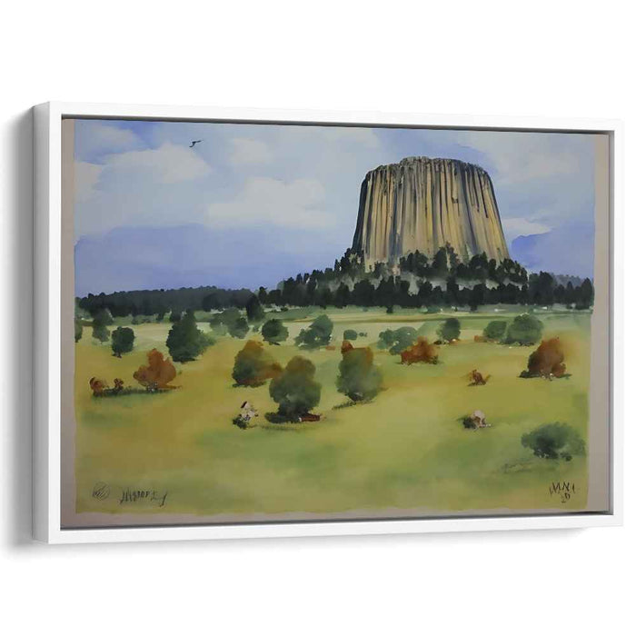 Ethereal Monoliths Amongst Silence: Serene Landscape with Towering Rock Formation