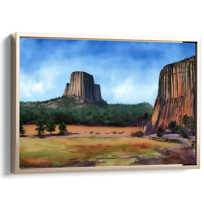 Ethereal Shadow Dance Among Giants: Serene Landscape of Devil's Tower