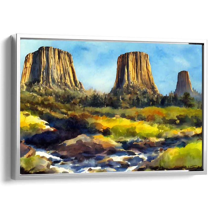 Tranquil Waterside Harmony: Serene River Landscape Canvas Art Print