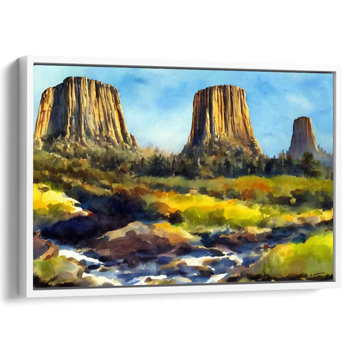 Tranquil Waterside Harmony: Serene River Landscape Canvas Art Print