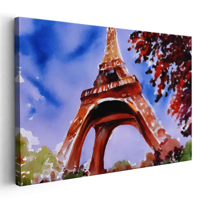 Whispers of Eiffel, Painted Dreams: Watercolor Impression of Parisian Icon